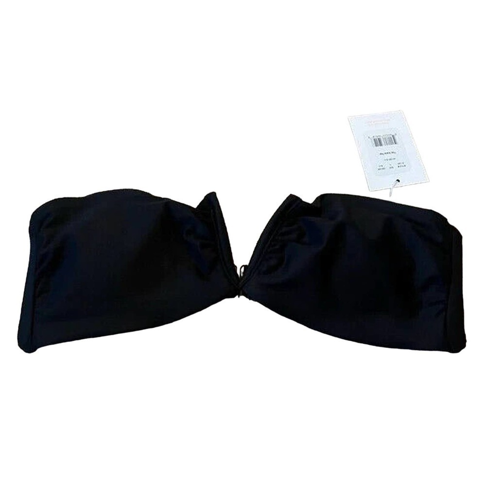 ANDIE -The Scala Bikini Top Removable Cups Strapless V Neck Black Size S…